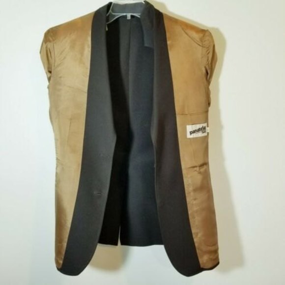 Vtg 70s Levi's Panatela Leisure Suit Jacket Mens 40L Long Polyester Coat Brown - Picture 5 of 7